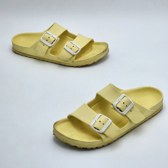 Birkenstock Shoes - Birkenstock Arizona Essentials EVA Slides Sandals Yellow Size 38